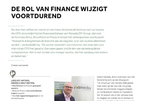 Luc Leunis in CFO Magazine